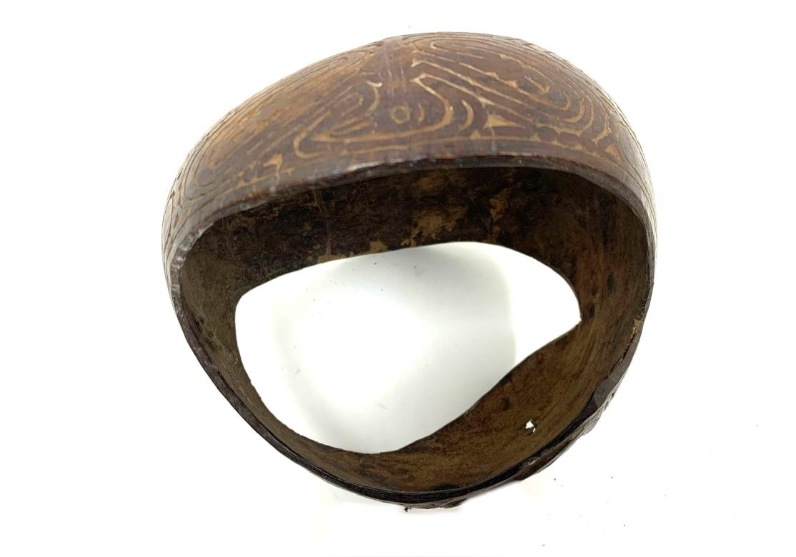 Tribal Oceanic Handled Cup With Carved And Incised Decoration For Sale
