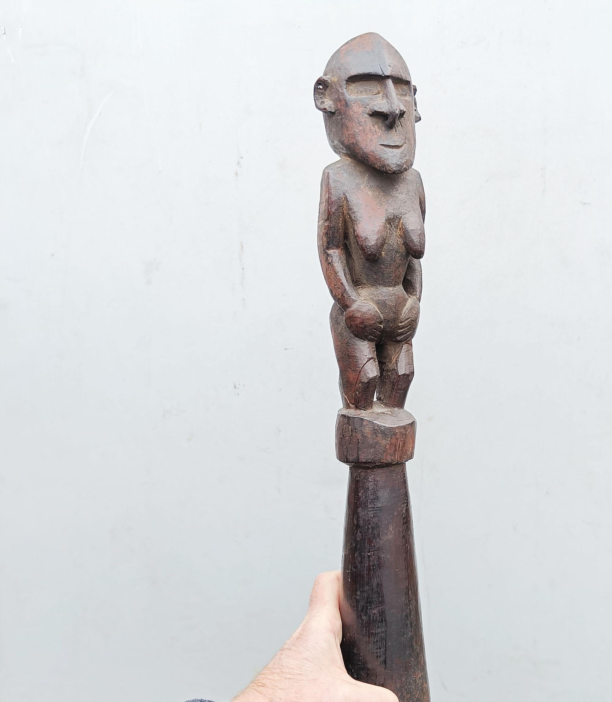 Hand-Carved Oceanic Schouten islands Pounder Papua New Guinea Tribal Art For Sale