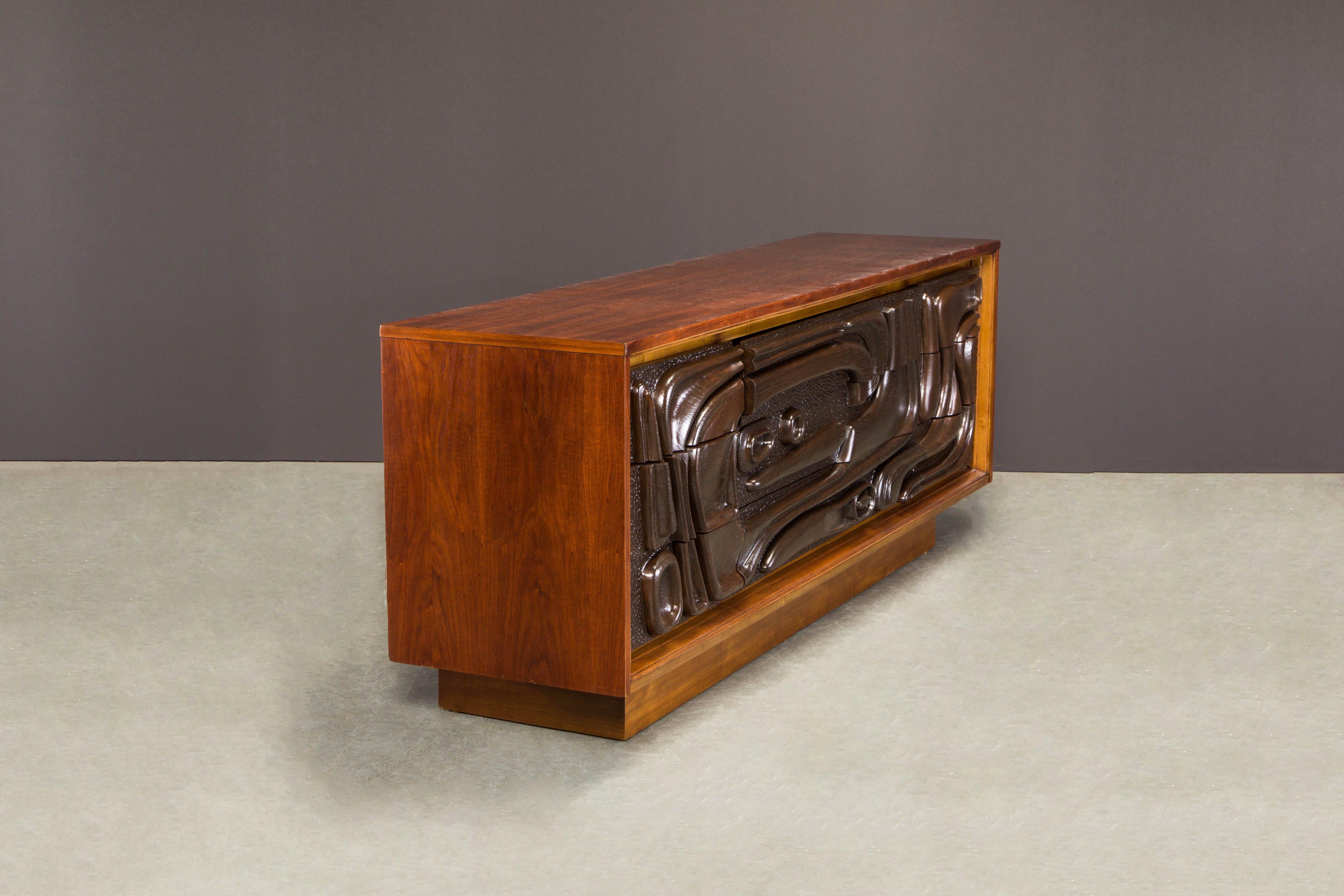 'Oceanic' Sculpted Dresser by Pulaski Furniture, c 1969, Refinished 4