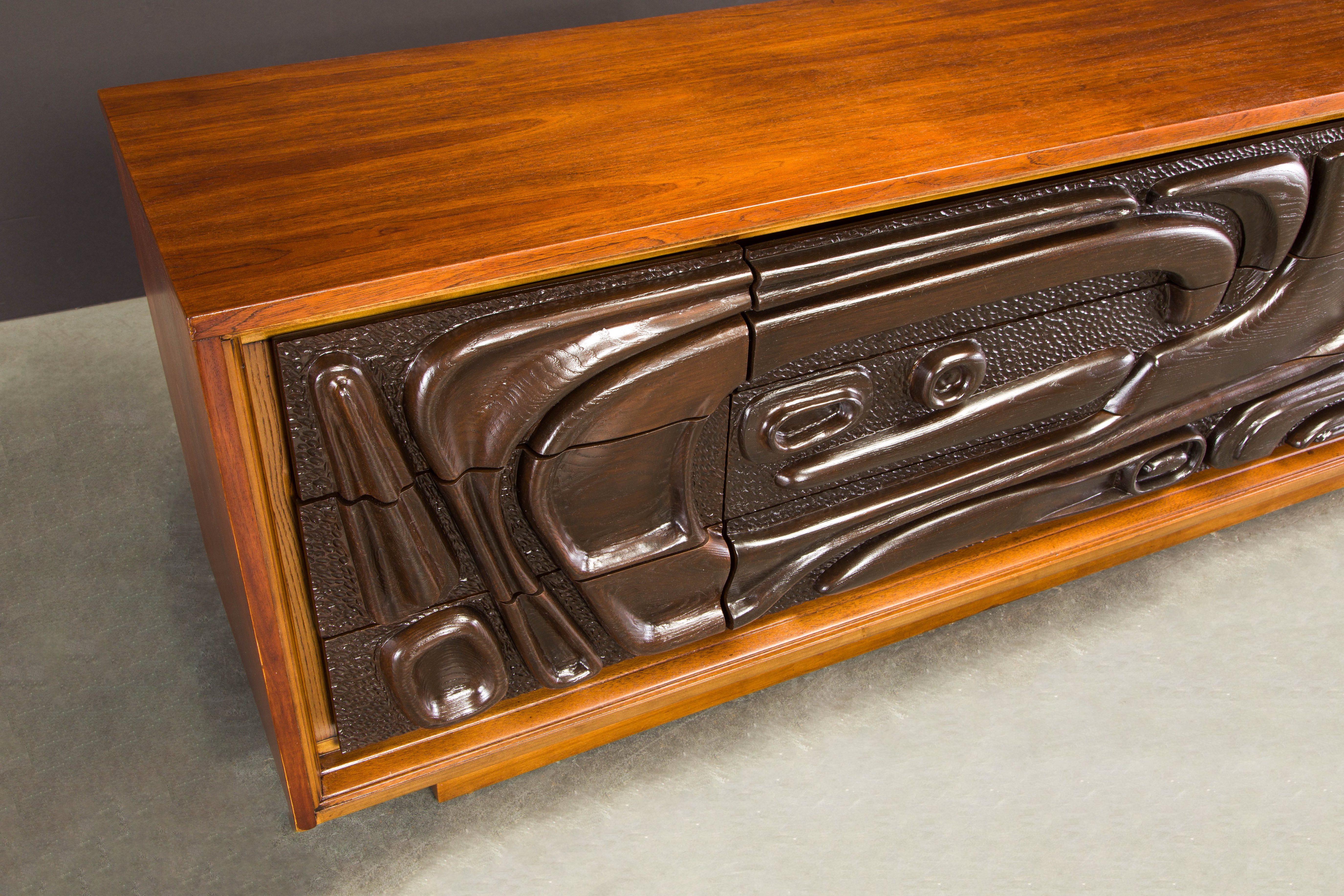 'Oceanic' Sculpted Dresser by Pulaski Furniture, c 1969, Refinished 9