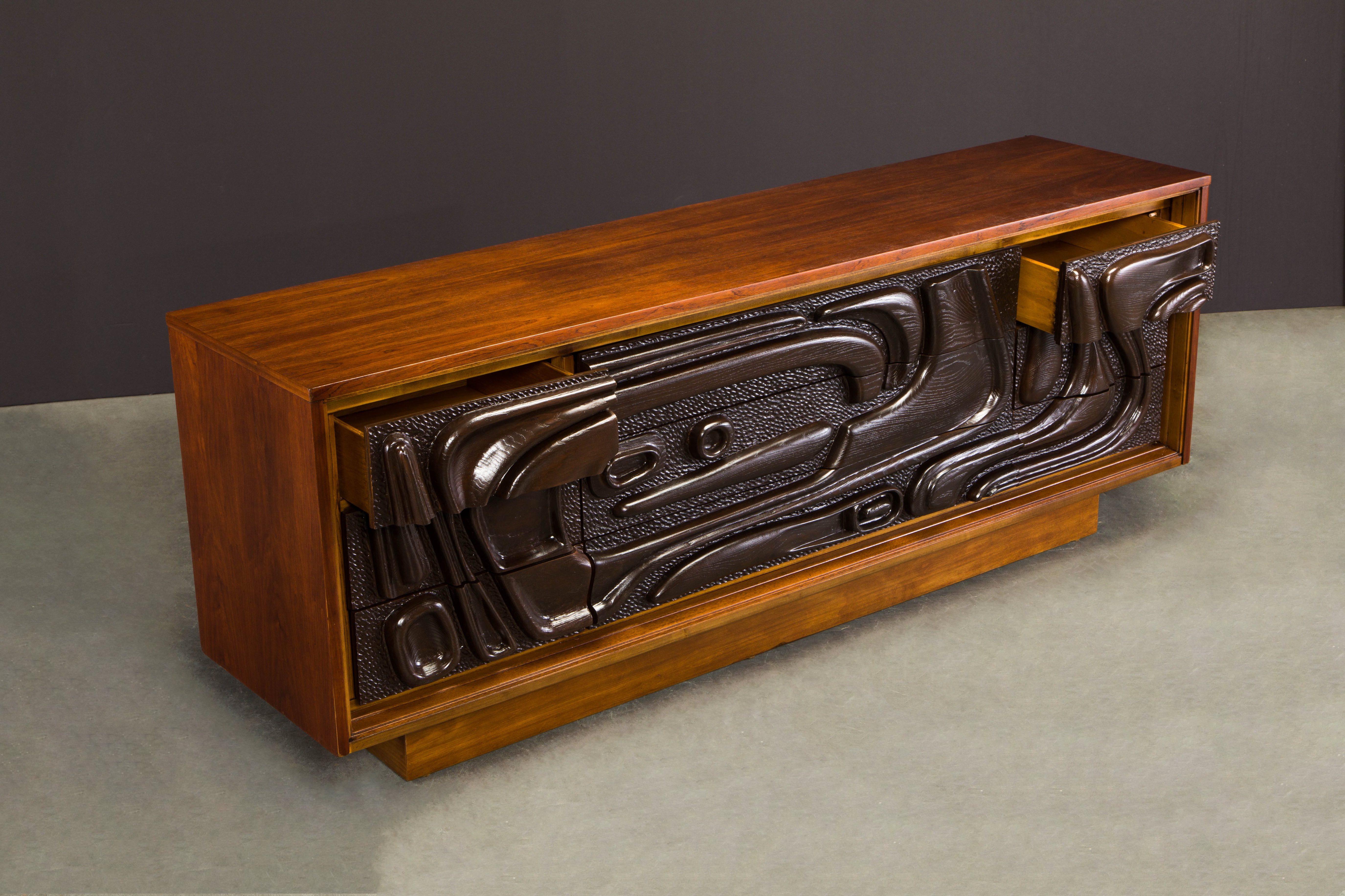 American 'Oceanic' Sculpted Dresser by Pulaski Furniture, c 1969, Refinished