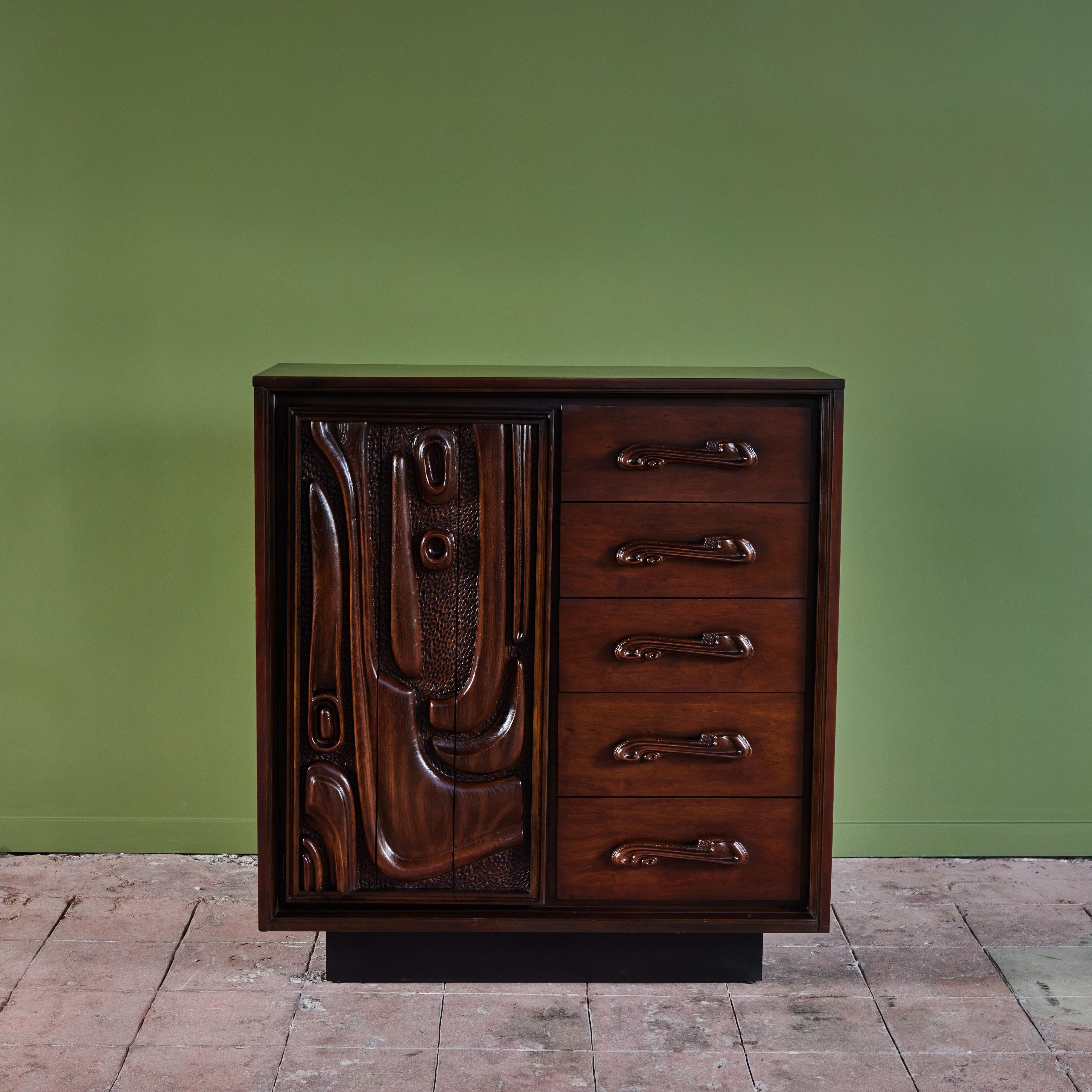 Mid-Century Modern Oceanic Series Highboy Dresser for Pulaski Furniture For Sale