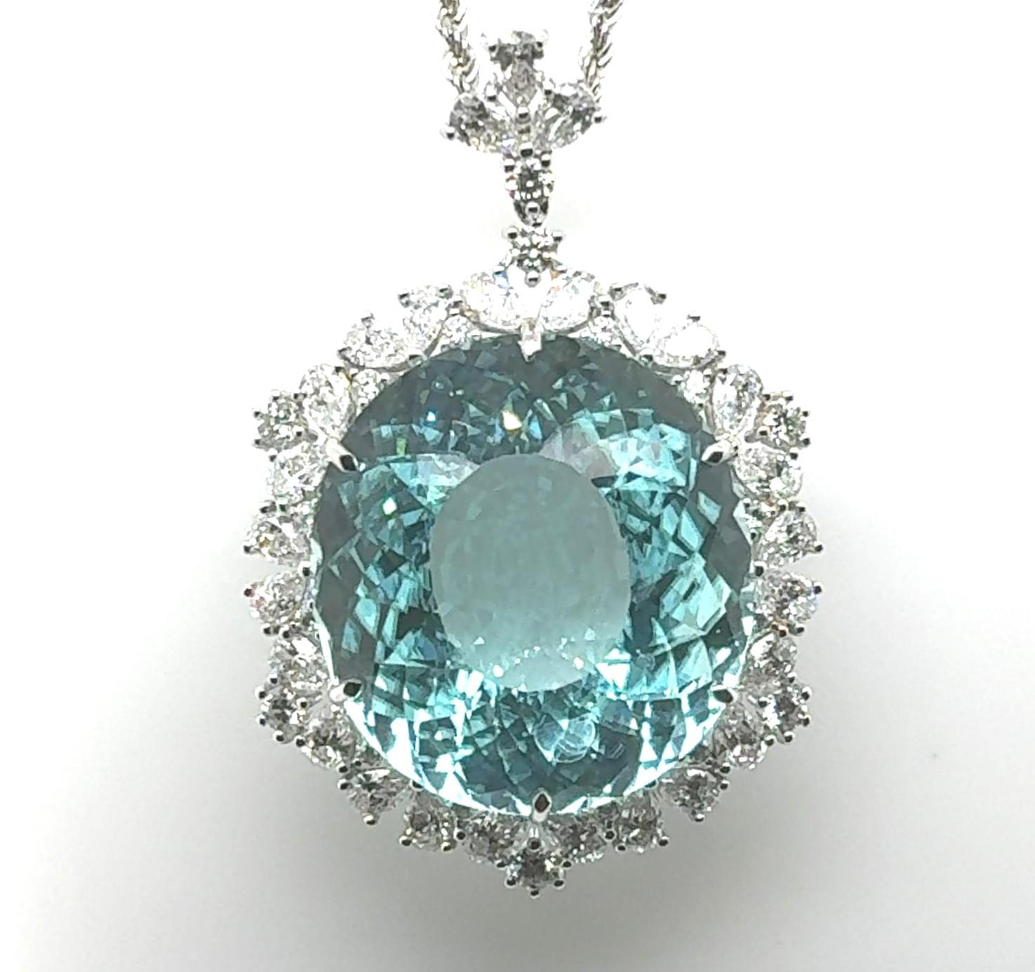 Ozeanischer Splendor 54,73 Karat Paraiba-Anhänger (Moderne) im Angebot