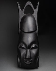 Oceanic tribal black patinated mask in the tatse of Roger Capron, Circa 1960