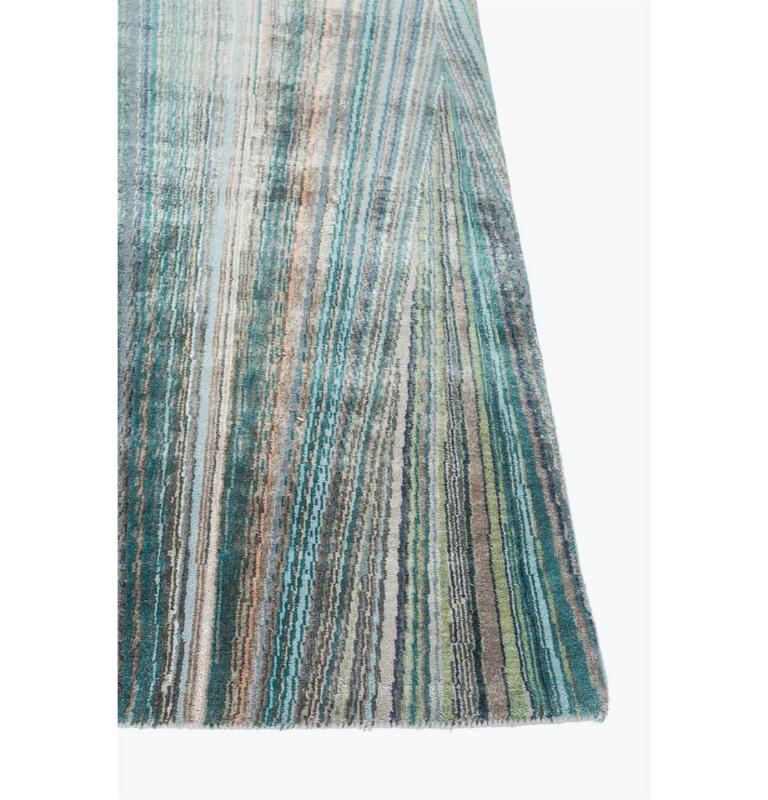 Modern Oceanic Whispers Aquamarine & Classic Gray 240x300 cm Handknotted Rug For Sale
