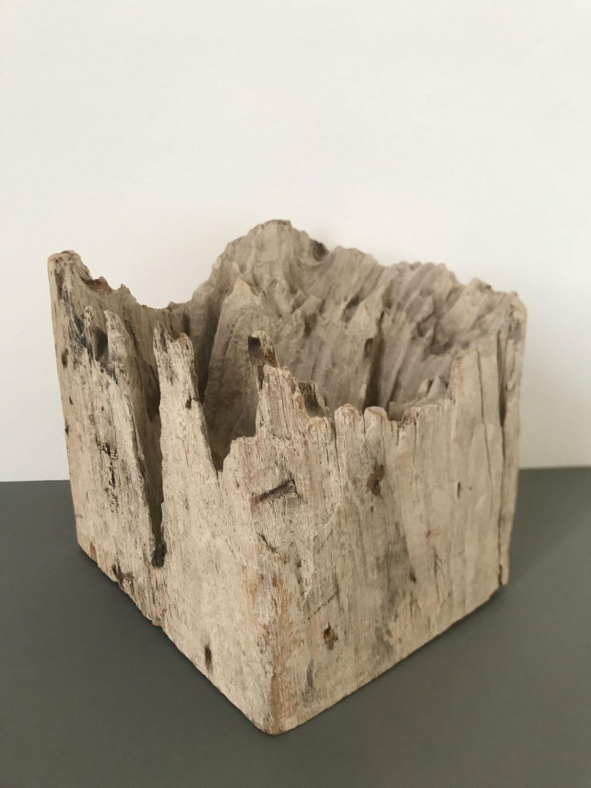 Handgeschnitzte abstrakte Skulptur oder Briefbeschwerer aus Naturholz, Organische Moderne im Angebot 5