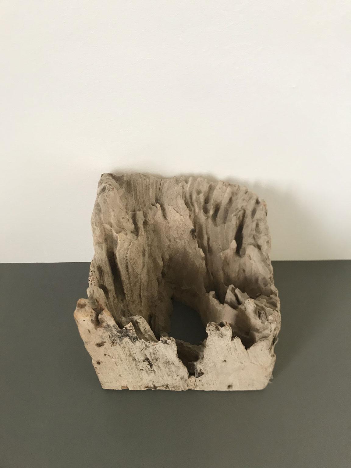Handgeschnitzte abstrakte Skulptur oder Briefbeschwerer aus Naturholz, Organische Moderne (Holz) im Angebot