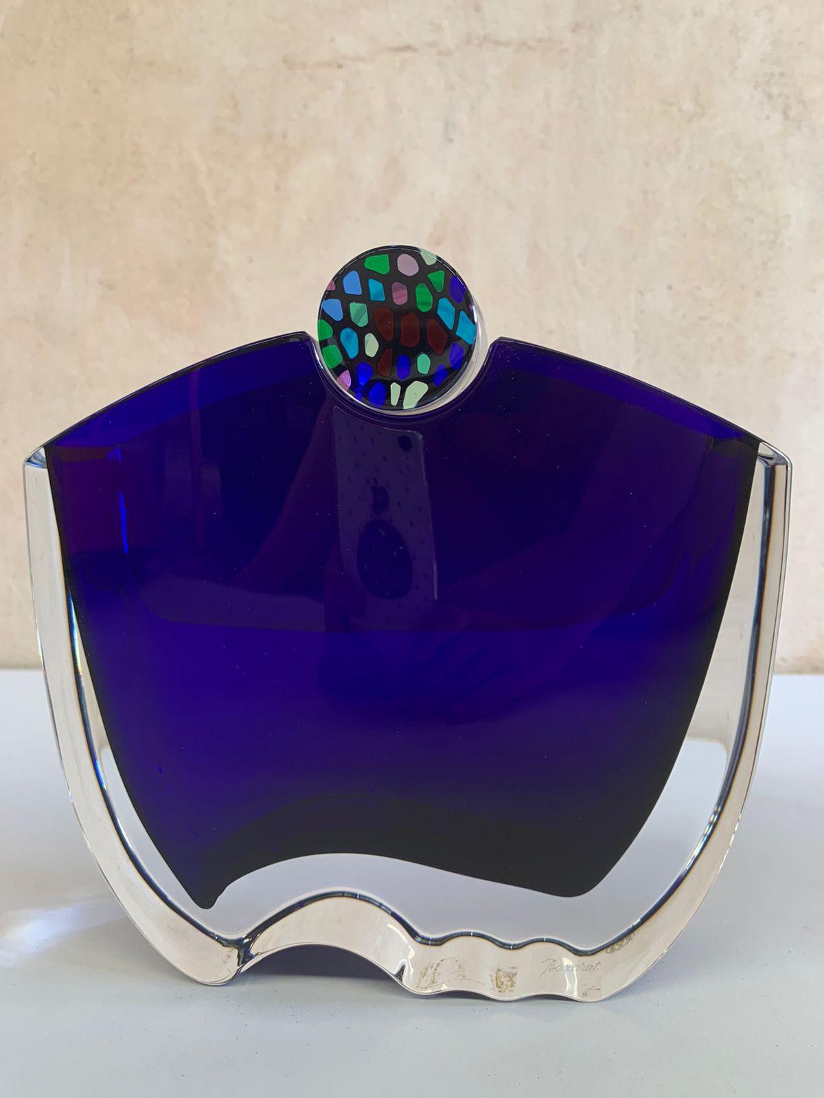 Thomas Bastide for Baccarat.
Crystal vase with coloured crystal.
Perfect condition, signed. With original Baccarat box.