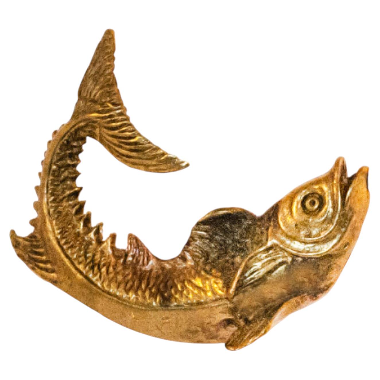 Oceano Portofino - Brass knob in the shape of a fish For Sale