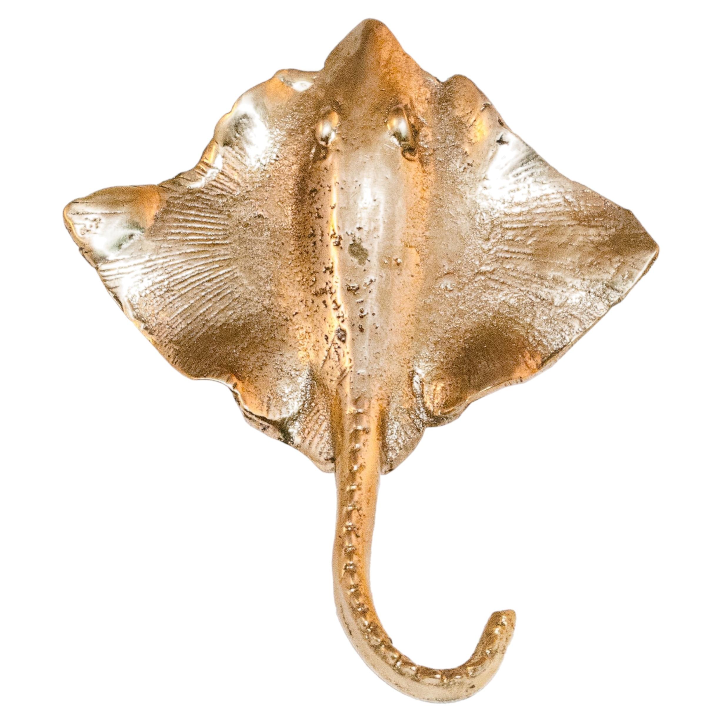 Oceano Taormina - Brass knob in the shape of a manta ray