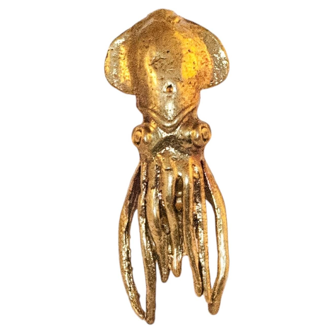 Oceano Trani - Squid-shaped brass knob For Sale