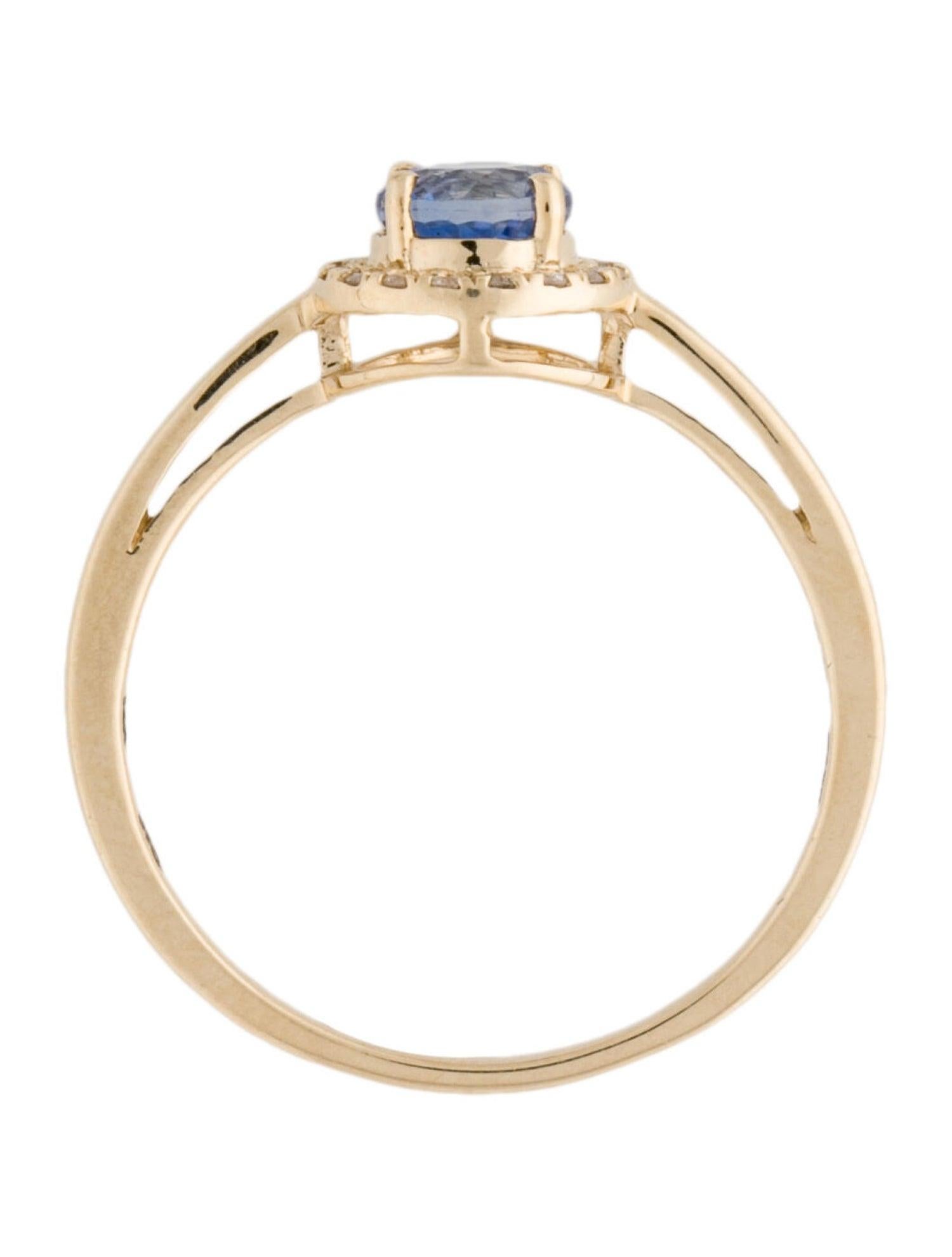 Luxus 14K Saphir & Diamant Cocktail Ring - Größe 7 - Elegantes Statement Schmuck im Zustand „Neu“ im Angebot in Holtsville, NY