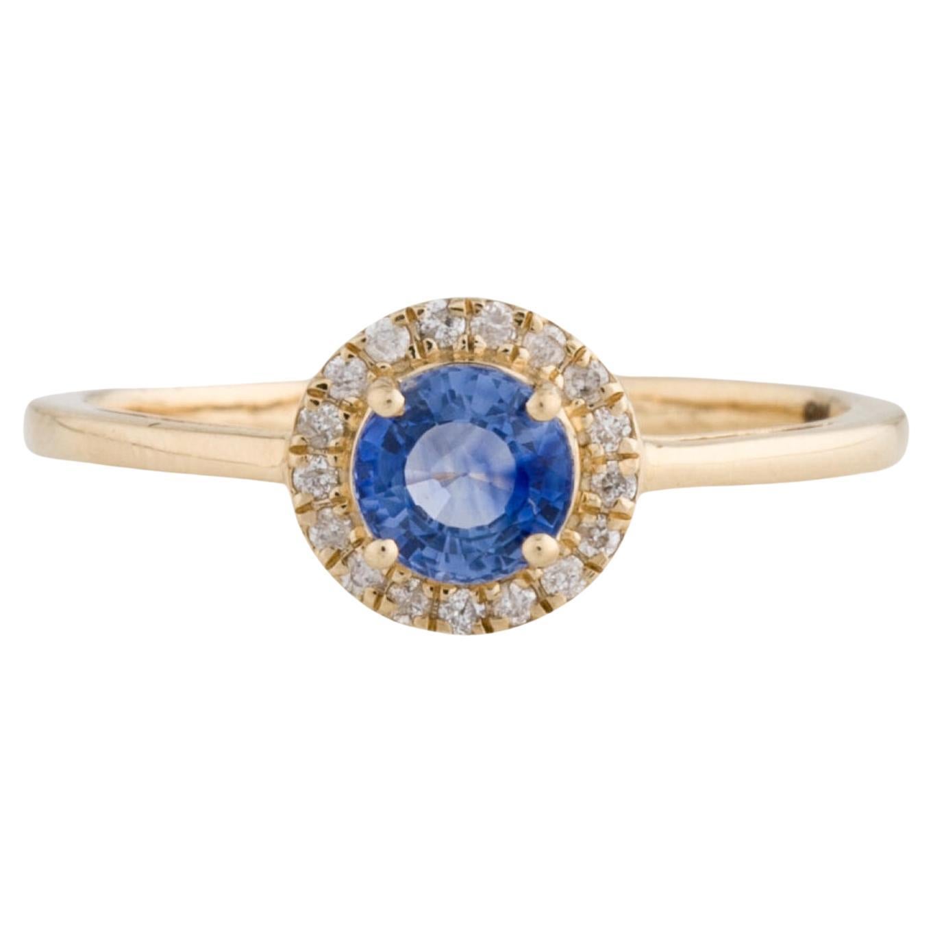 Luxury 14K Sapphire & Diamond Cocktail Ring - Size 7 - Elegant Statement Jewelry For Sale