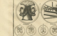 Oceanus, Saturn, Prometheus and Janus – Roman Mythology Engraving, c.1721