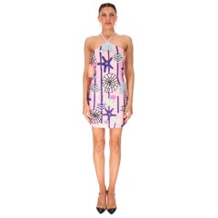 Oceanus Shell Fully Hand-Beaded Halter-Neck Mini Dress