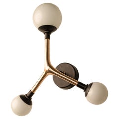 Ocellus Sconce W/Cast Bronze and Blown Glass Globes, Customizable, UL Made in MX