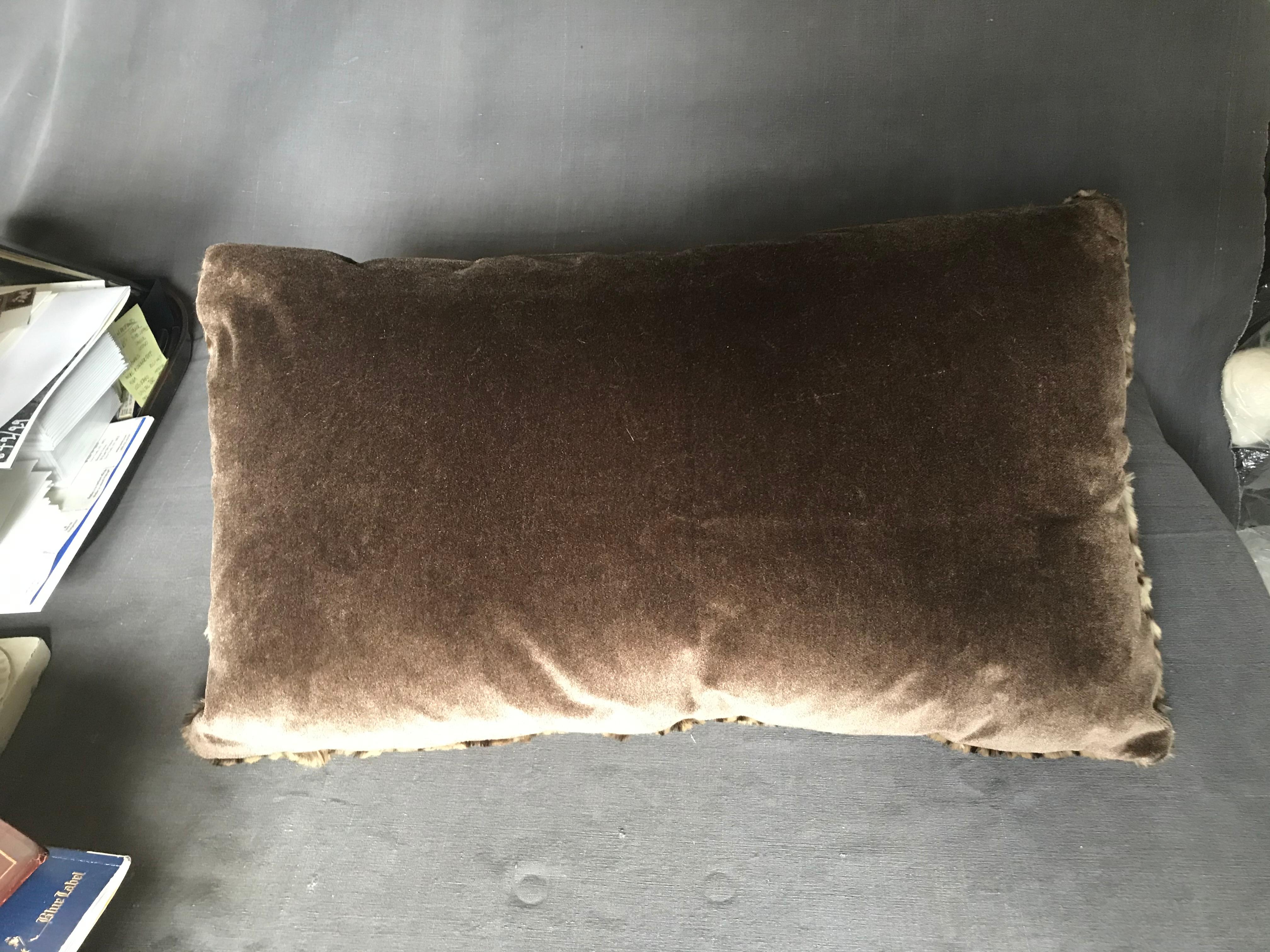 Ocelot and Fortuny Silk Velvet Pillow In Excellent Condition In New York, NY