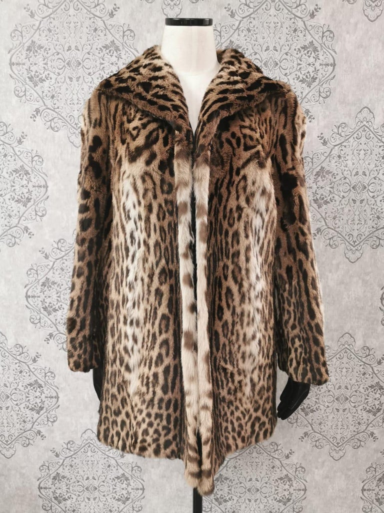 Vintage ocelot fur coat top