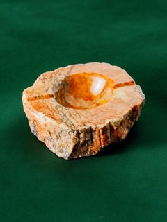 Ocher Alabaster ashtray by Romano Bianchi, Italy, 1970's