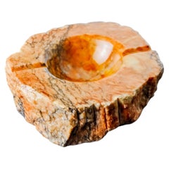 Ocher Alabaster ashtray by Romano Bianchi, Italy, 1970's