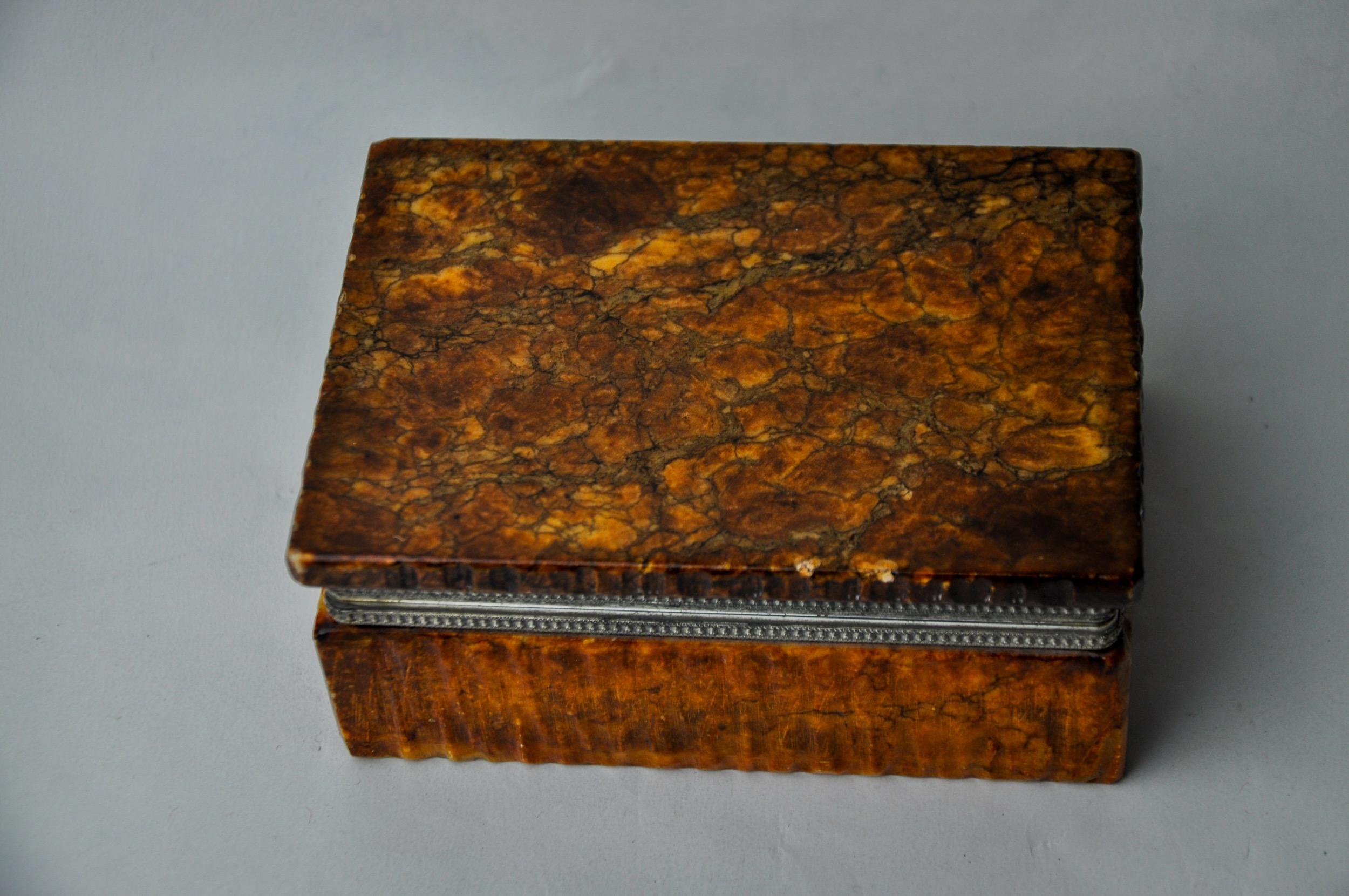 Caja de alabastro ocre de Romano Bianchi, Italia, 1970 Italiano en venta