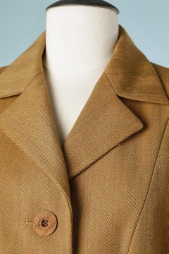 Ocher wool chevron pattern skirt-suit Yves Saint Laurent Rive Gauche