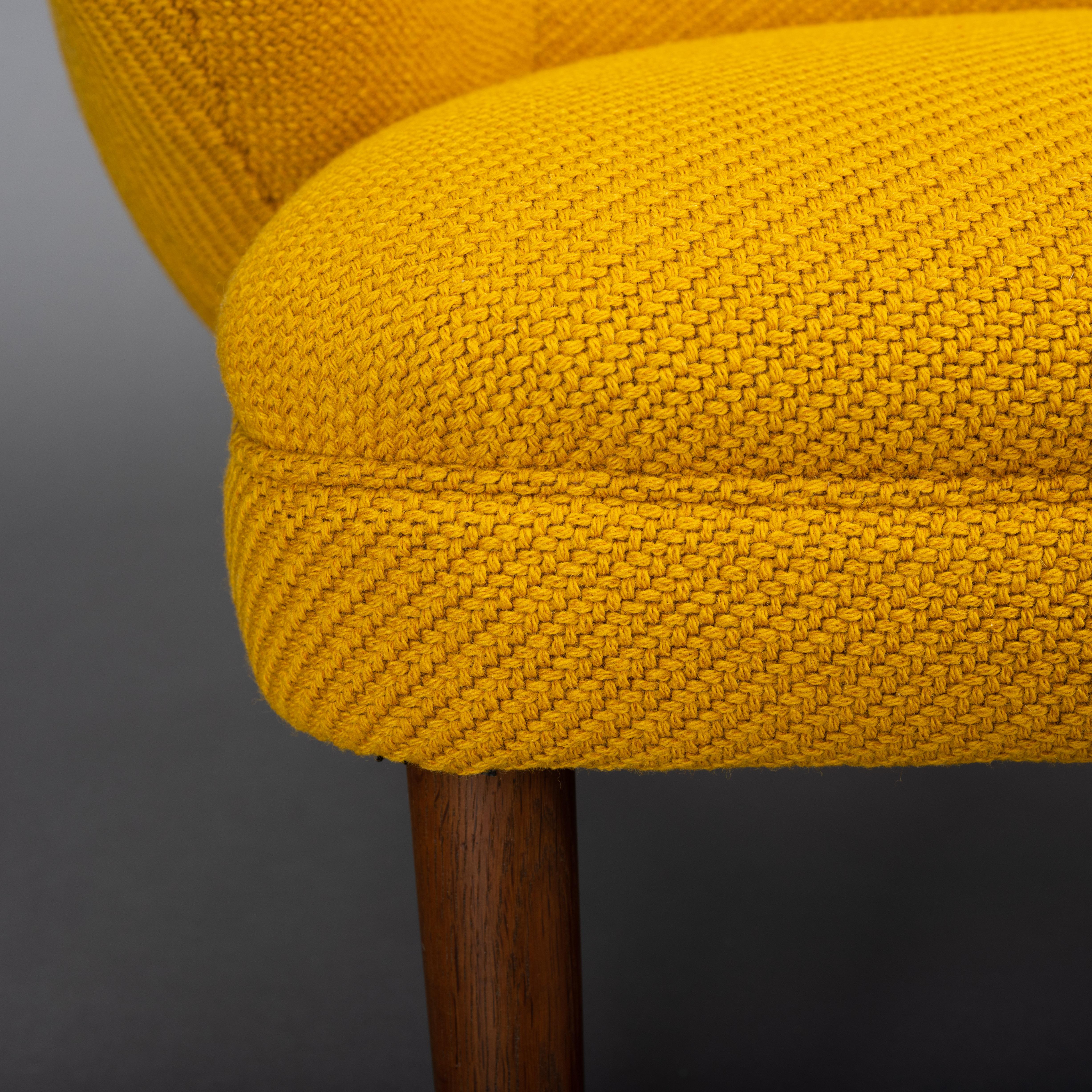 Ocher Yellow Reupholstered Sofa by Johannes Andersen for CFC Silkeborg, 1960s 6