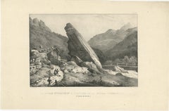 Ochistein Rock at Oberhasli Valley Entrance, Bern Alps Lithograph, c.1825