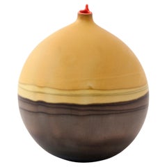 Ochre and Black Pluto Vase by Elyse Graham
