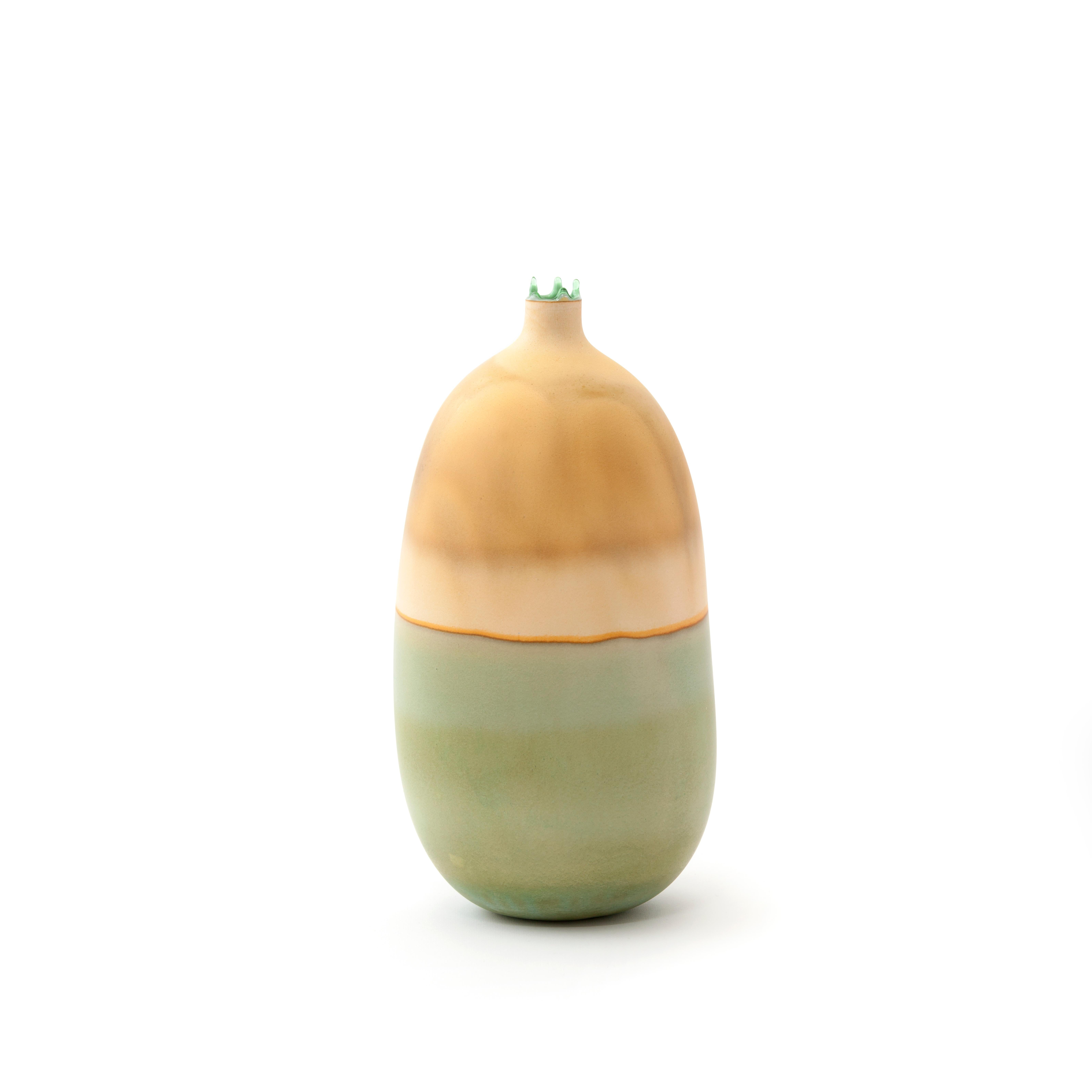 Ochre and Sage Mercury vase by Elyse Graham
Dimensions: W 14 x D 14 x H 25.5cm
Materials: Plaster, Resin
MOLDED, DYED, AND FINISHED BY HAND IN LA. CUSTOMIZATION
AVAILABLE.
ALL PIECES ARE MADE TO ORDER

This collection of vessels is inspired