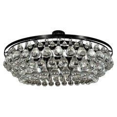 "OCHRE" Arctic Pear Glass 36" Round Three-Tier Chandelier with Dark Bronze Frame
