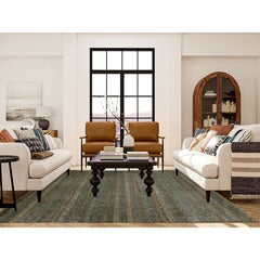 Ochre Brown Soft Wool Hand Knotted Kohinoor Diamond Design Rug 8'1" x 10'1"