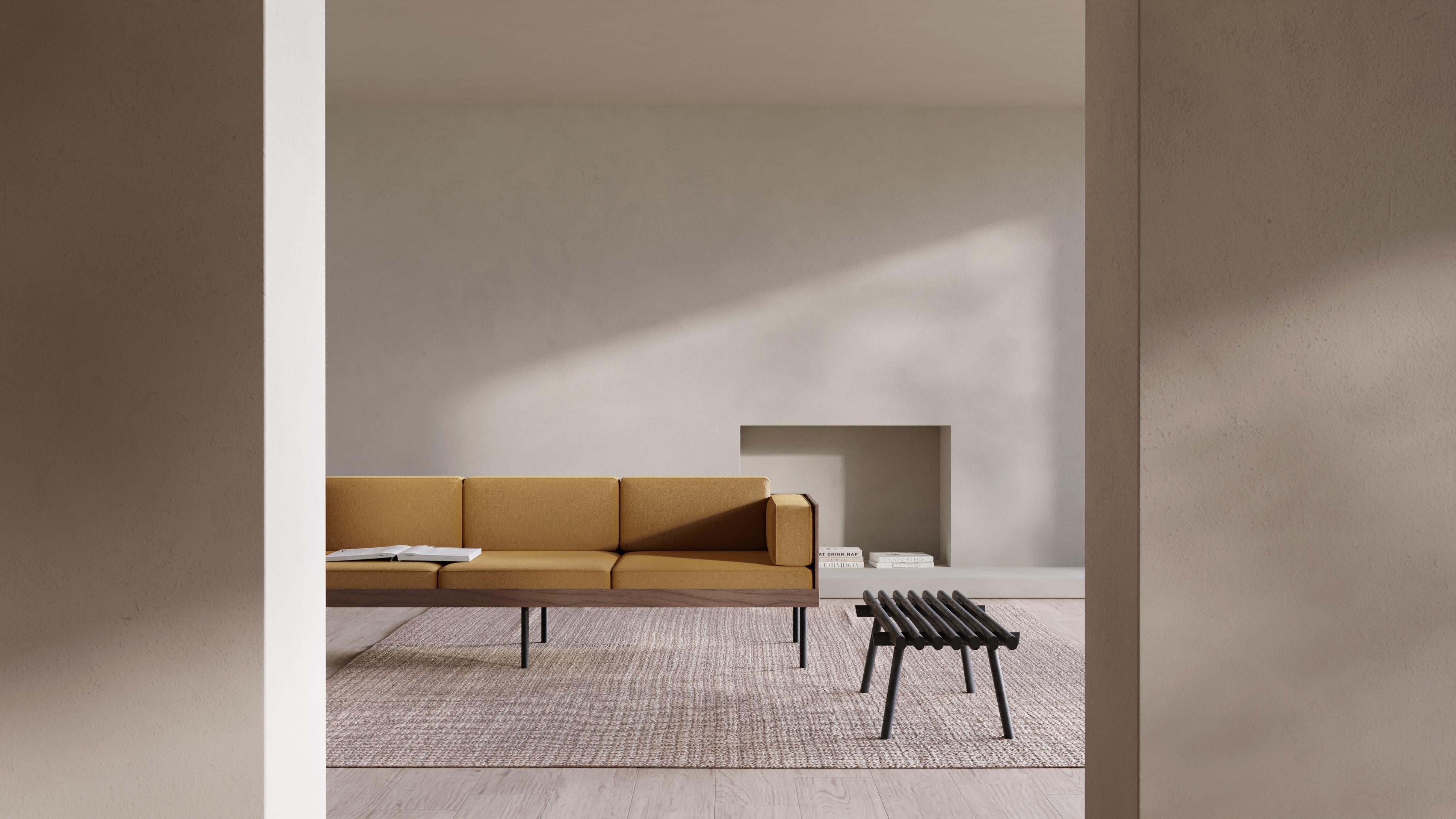 Post-Modern Ochre Cut Sofa by Kann Design For Sale
