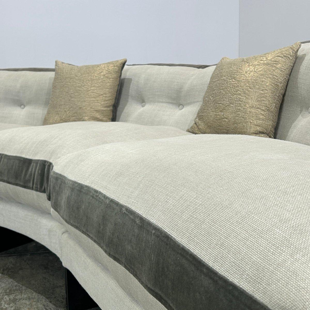 Introducing the Eternal Dreamer Modular Sofa by Ochre, a stunning addition to any luxury living space. Crafted with high quality materials, this sofa boasts a unique shape that exudes elegance and sophistication. The modular feature allows for
