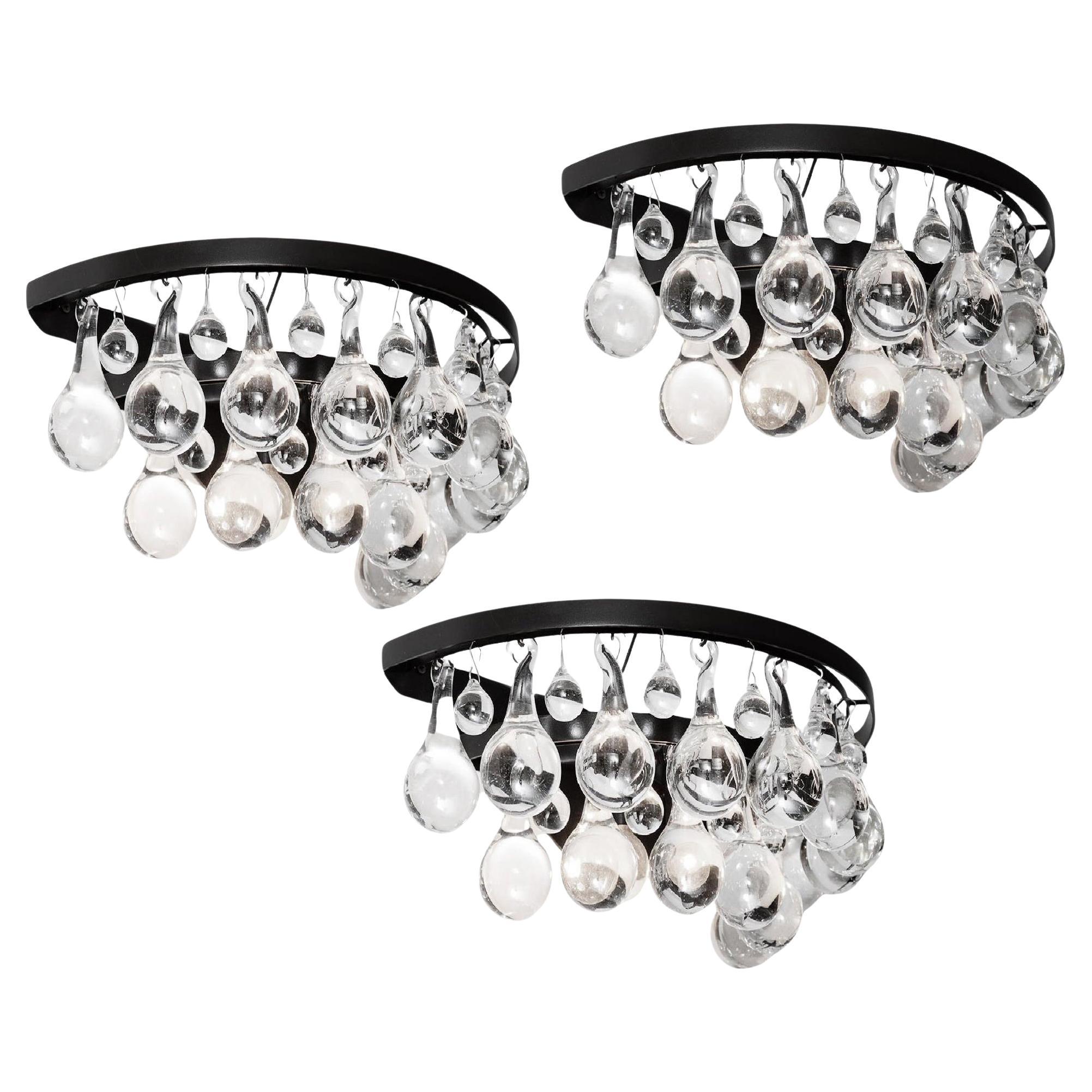 Apliques de Cristal Ocre Pera, Marco Patinado Bronce, Reborde de 2 Niveles. 3 Disponibles en venta