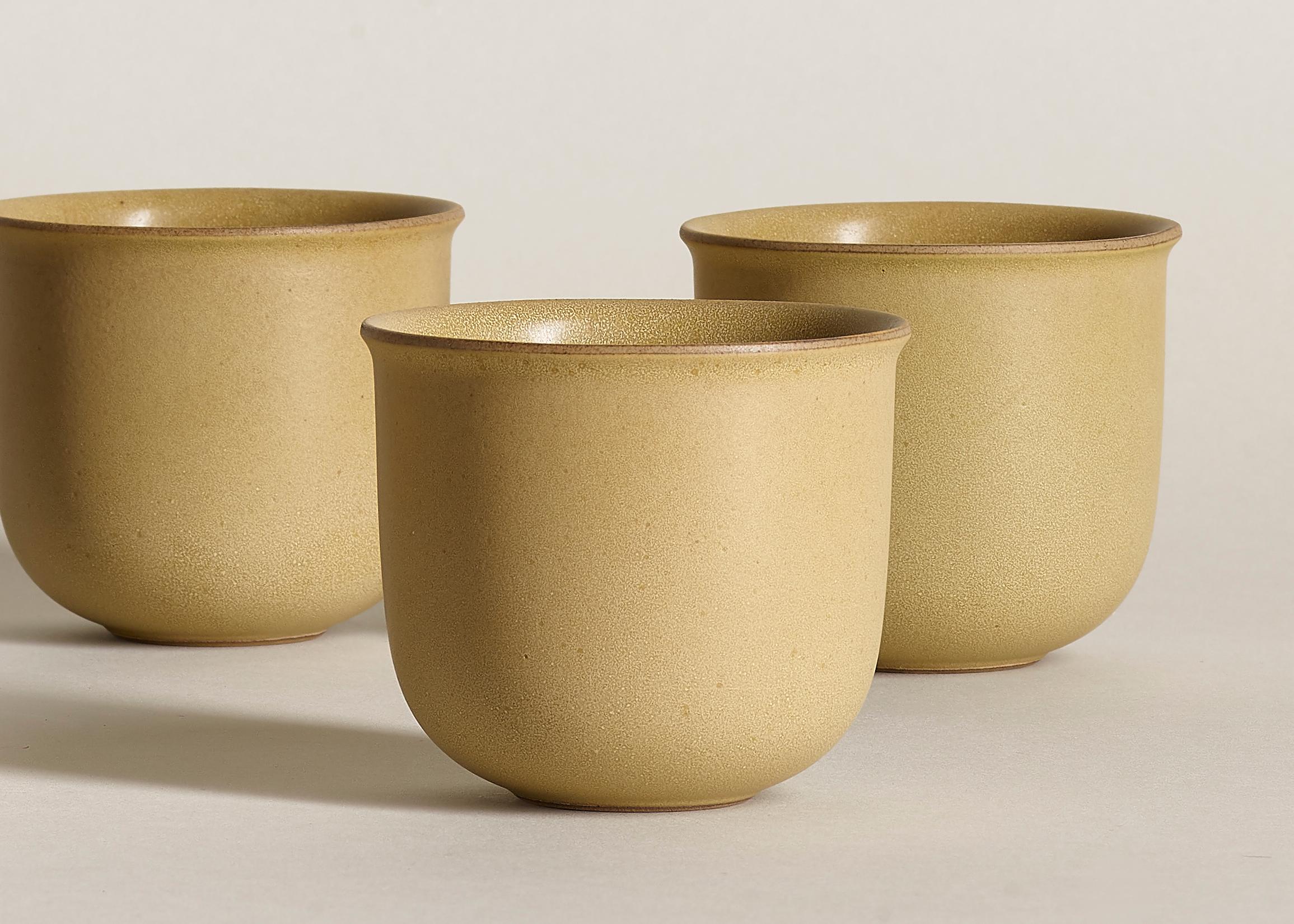 Other Ochre, Teacups, Set of 6, Slip Cast Ceramic, N/O Service Collection For Sale