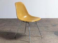 Ochre Yellow Mustard Eames Herman Miller Vintage 1960s Fiberglass Shell Chairs