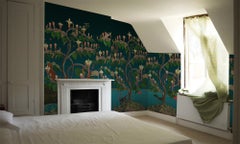 Ochroma Wild Things Pre-Dawn Blue Wallpaper