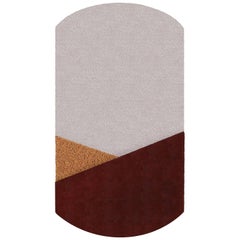 OCI Center L-Rug 100 % Wolle oder bordeauxfarbener Ecru Ocra von Portego