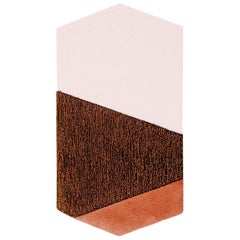 OCI Left Rug M, 100% Wool / Brick Brown Light Pink by Portego