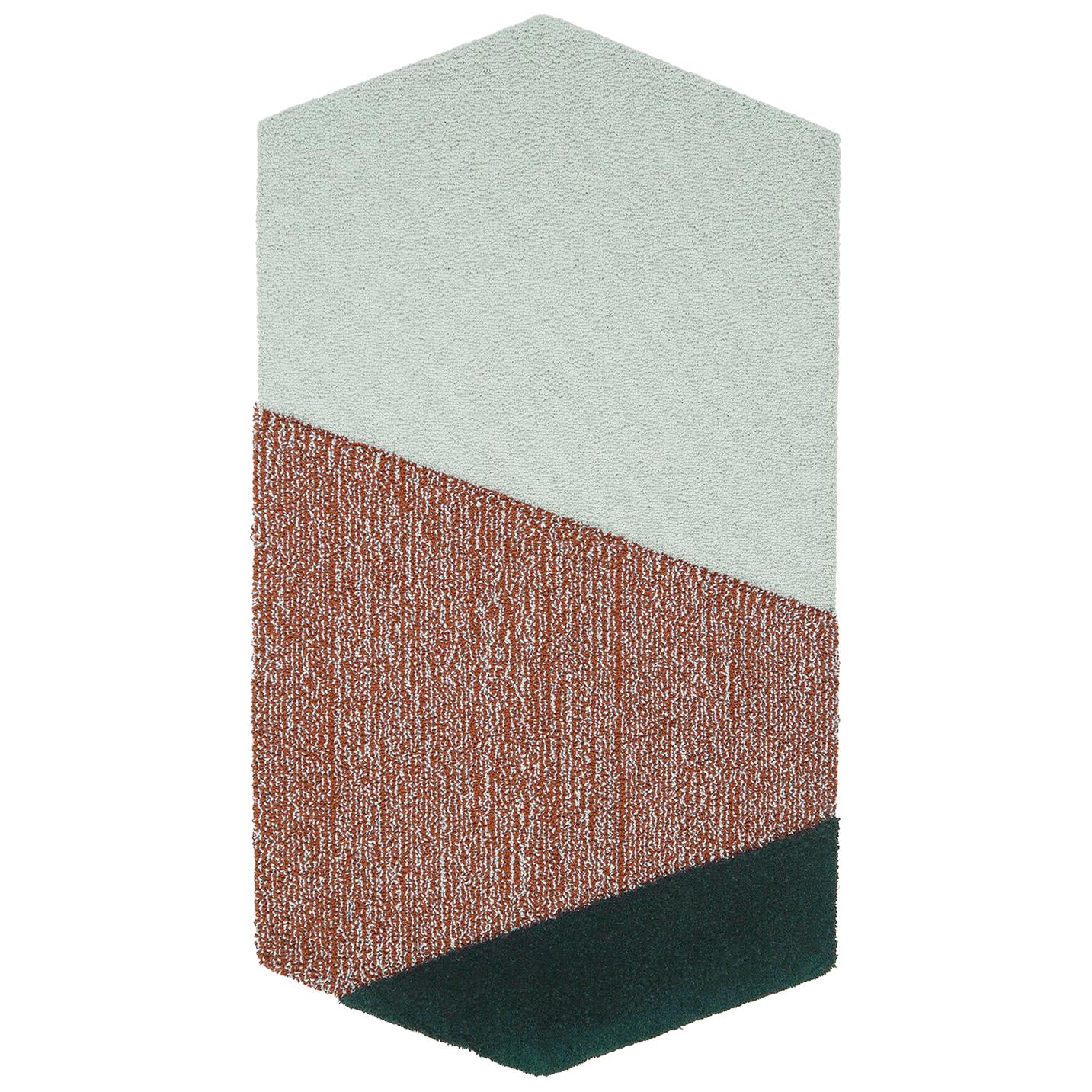 OCI Left Rug M, 100% Wool / Green Brick by Portego