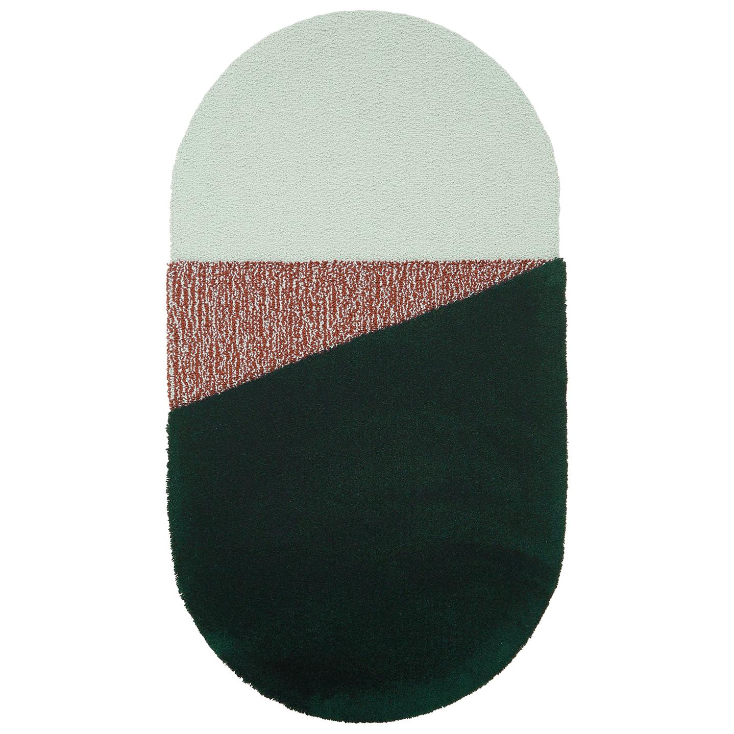 OCI Right M, Teppich aus 100 % Wolle / grüner Ziegelstein von Portego