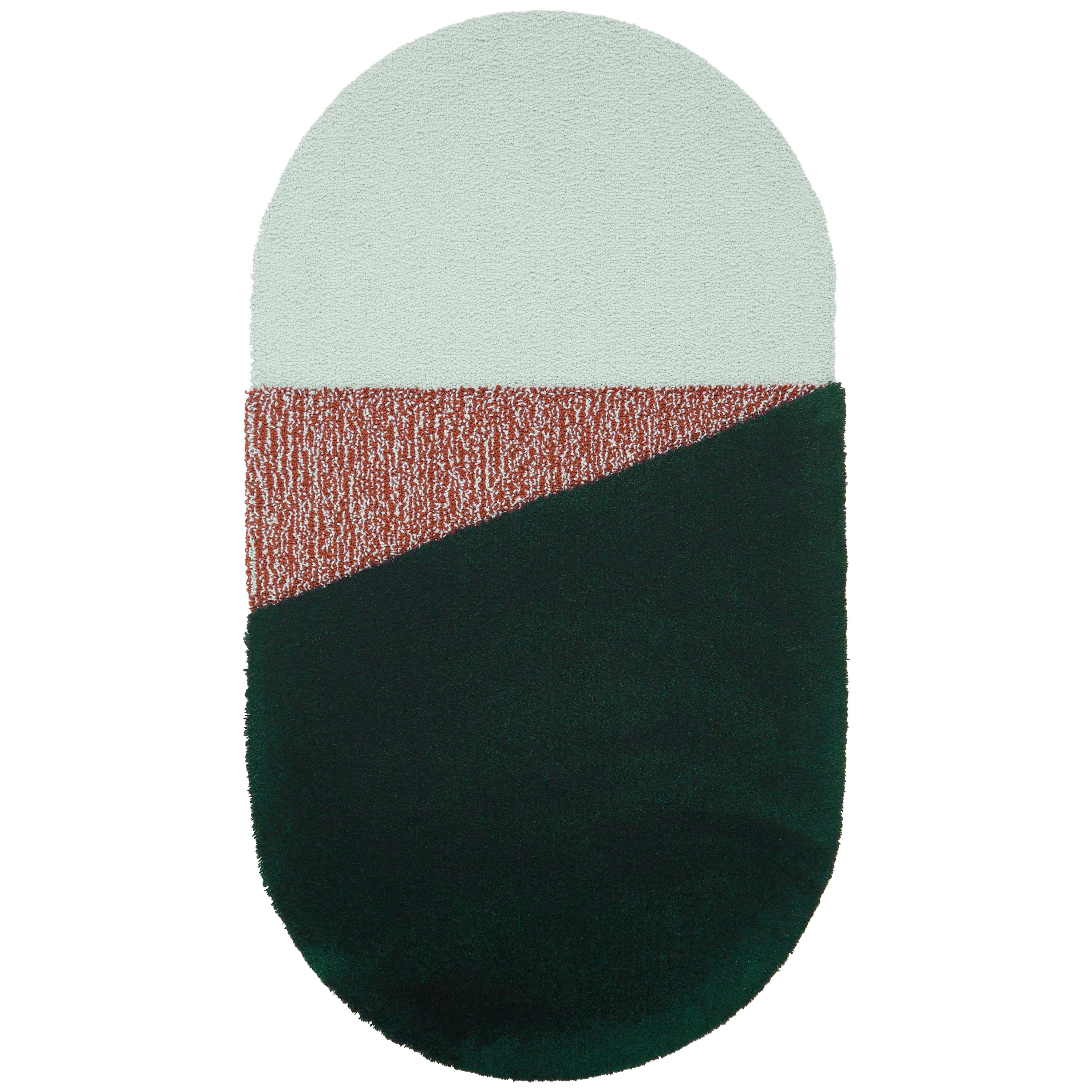 Oci Right Rug in Green Brick by Seraina Lareida for Portego