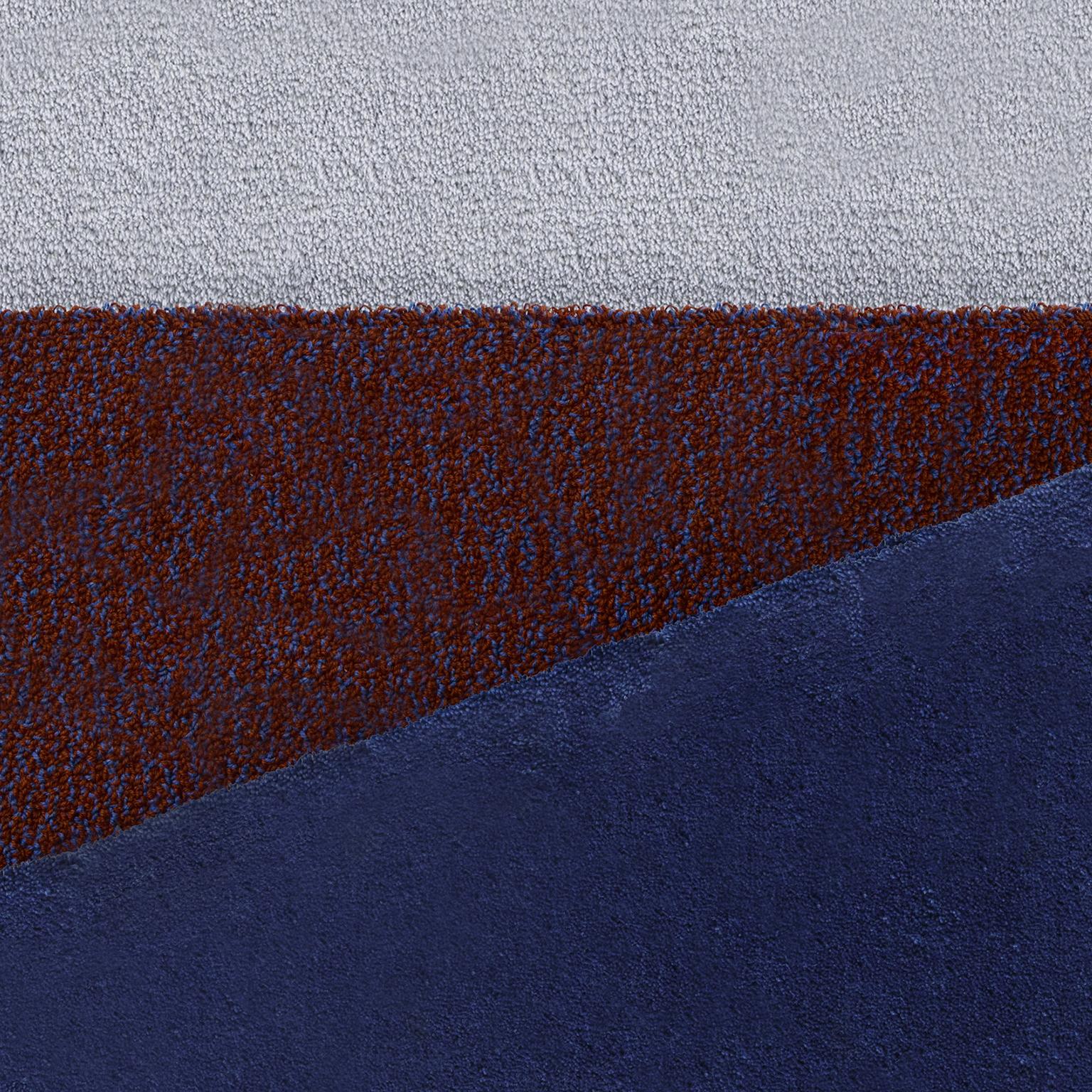 OCI Right Teppich M, 100 % Wolle / Blauer Ziegelstein von Portego (Moderne) im Angebot