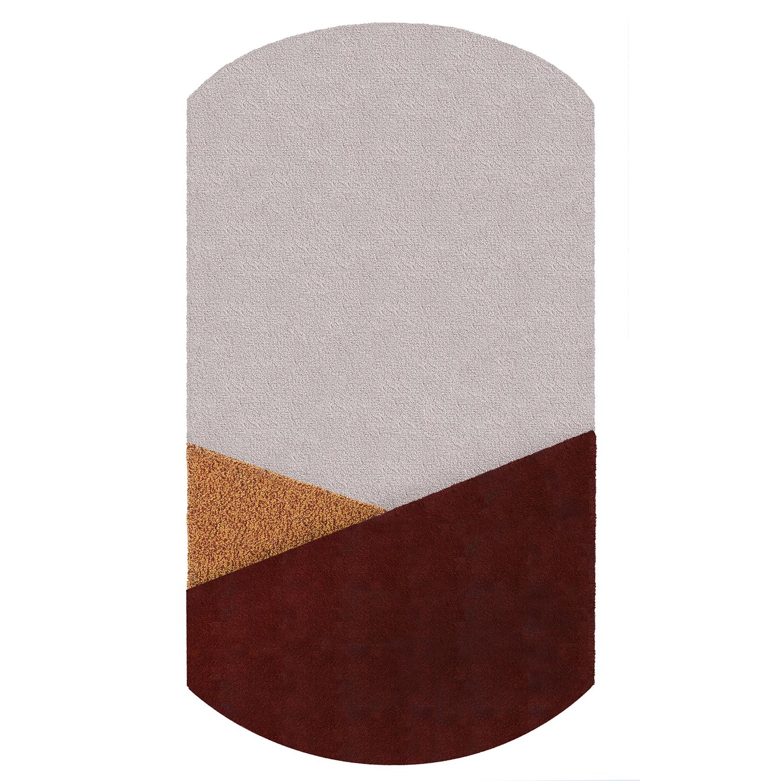 Moderno OCI Trittico M, Composizione di 3 Tappeti 100% Lana / Bordeaux Ecru Ocra di Portego in vendita