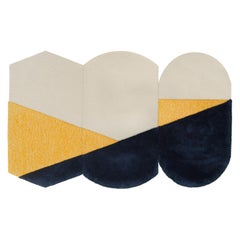 Oci Triptych M, Composition of 3 Rugs 100% Wool /Yellow and Deep Gray by Portego