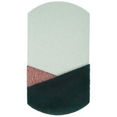 OCI Triptychon S, Komposition von 3 Teppichen aus 100 % Wolle /Grün und Ziegelgrau von Portego