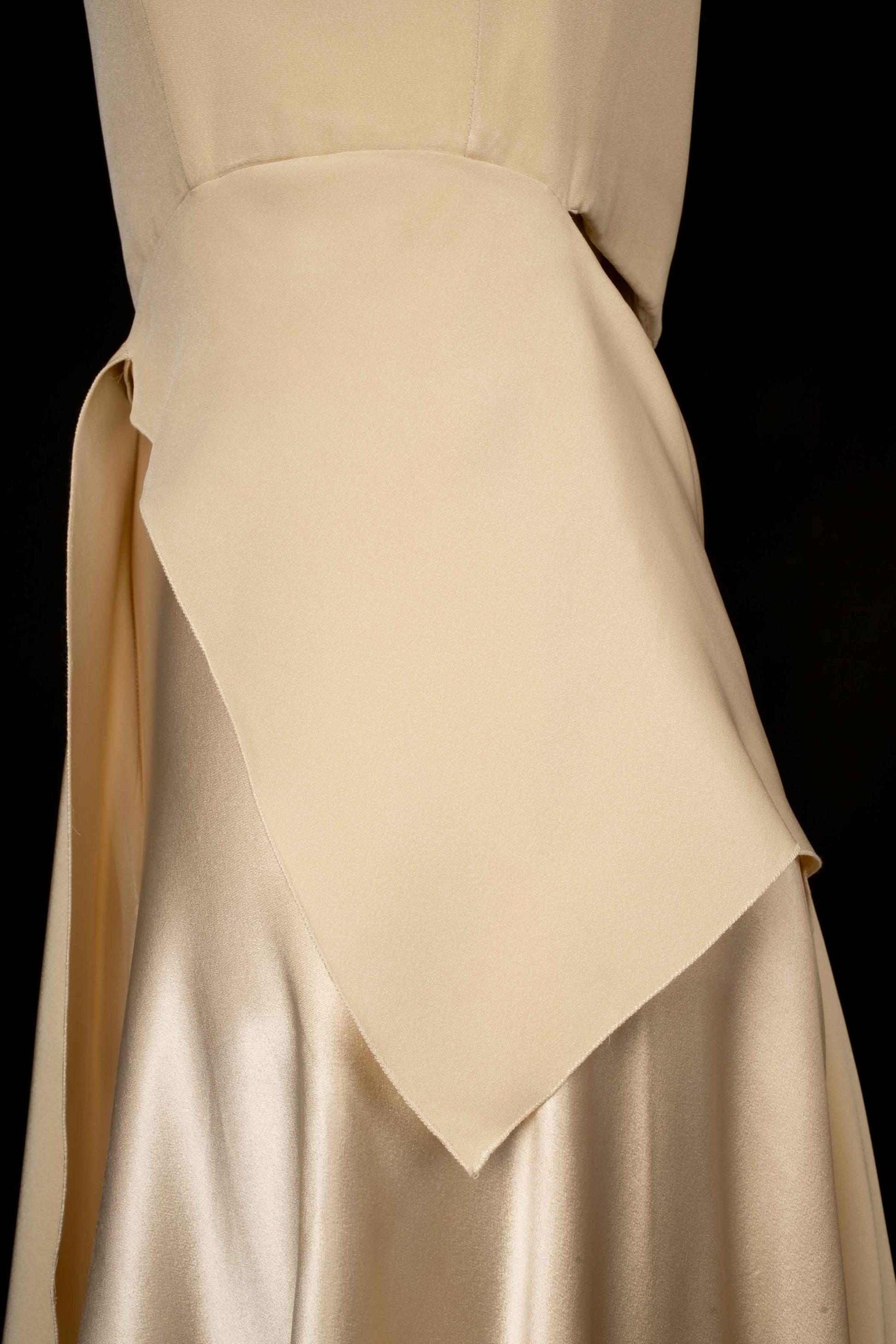 Ocimar Versolato Long Off-white Satin Evening Dress 1