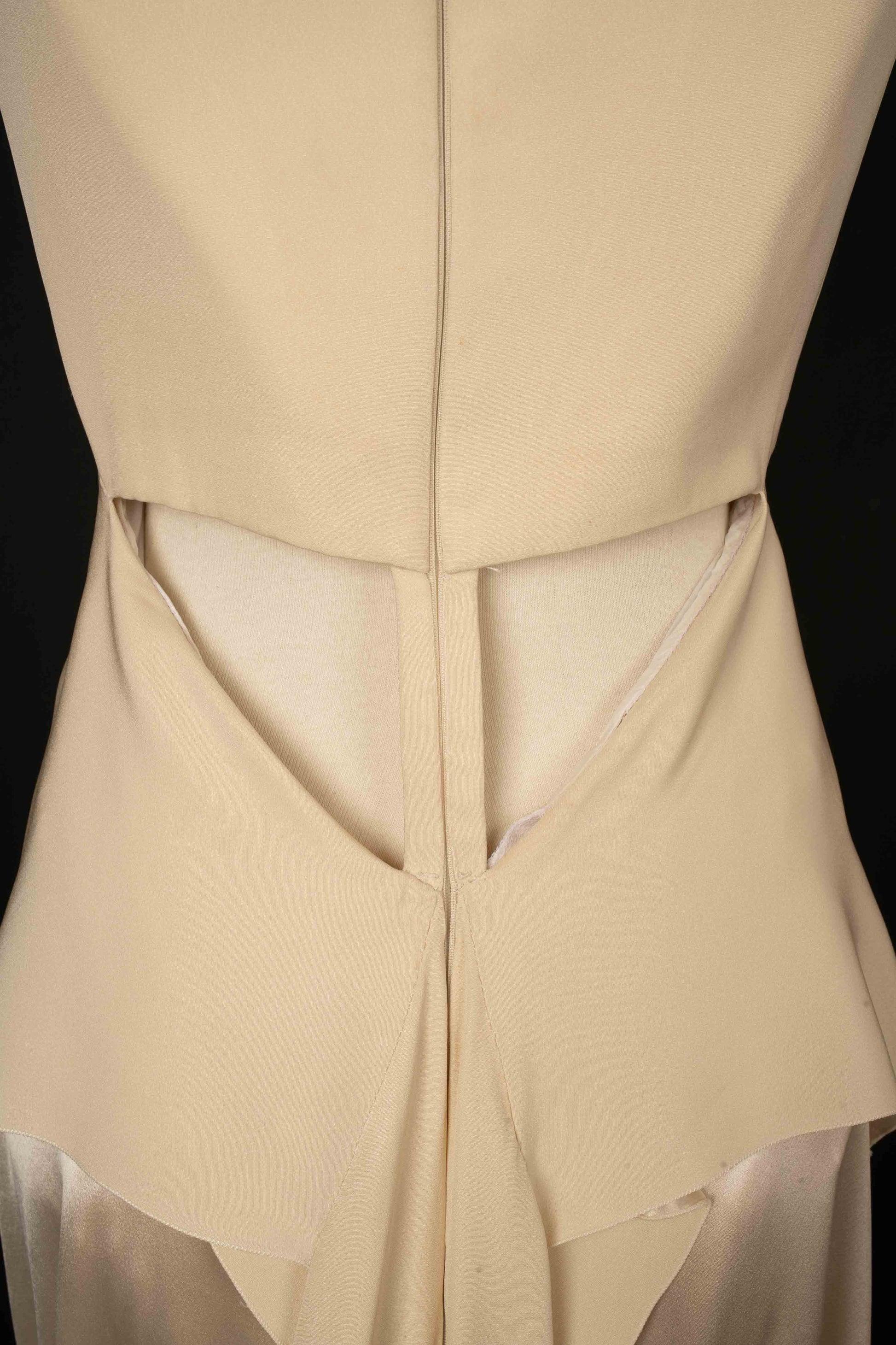 Ocimar Versolato Long Off-white Satin Evening Dress 2