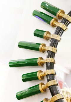 O'Clock Mirror in Emerald or Red Lacquered Finish